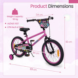 Children Bicycle with Handbrake and Height-Adjustable Seat for Boys and Girls