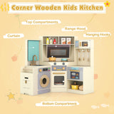 Corner Kitchen with Pull-out Trash Can and Cooking Accessories