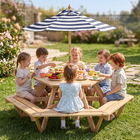 Children Activity Table with Chairs Picnic Table for Backyard Deck