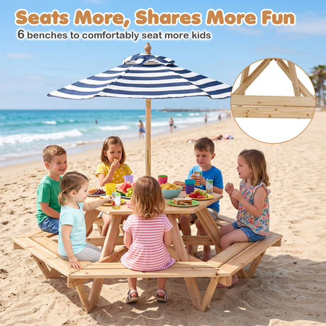 Children Activity Table with Chairs Picnic Table for Backyard Deck