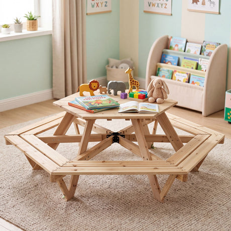 Children Activity Table with Chairs Picnic Table for Backyard Deck