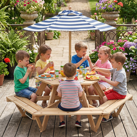 Children Activity Table with Chairs Picnic Table for Backyard Deck