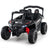 Black toy off-road vehicle with red accents on a white background