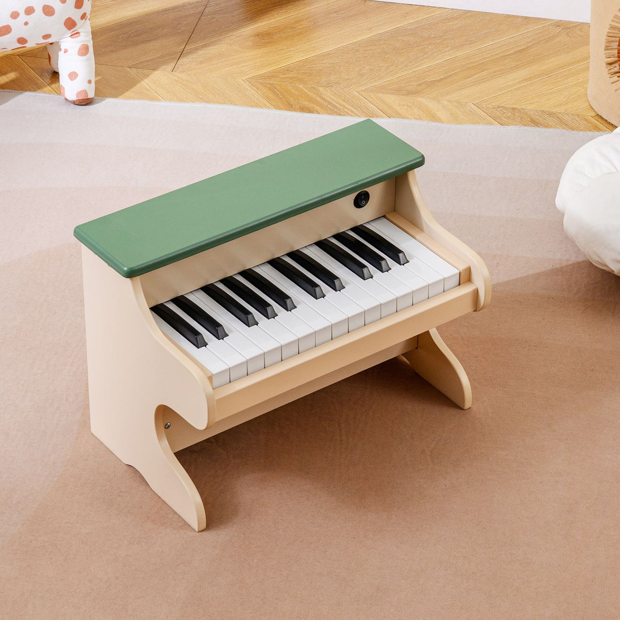 25 Keys Wooden Digital Piano Toy with Removable Music Stand