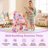 HONEY JOY Dinosaur Toddler Basketball Hoop & Soccer Ball Activity Center