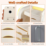 Dinosaur Toy Storage with 5 Bins and 3-Tier Bookshelf for Kids