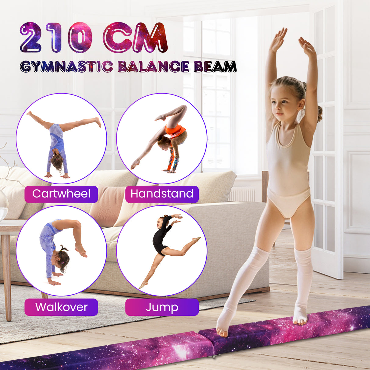 Folding Balance Beam, Portable Gymnastic Beam