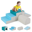 4-Piece Kids Climb and Crawl Foam Block Play Set, Blue - BABY JOY