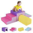 4-Piece Kids Climb and Crawl Foam Block Play Set, Purple - BABY JOY
