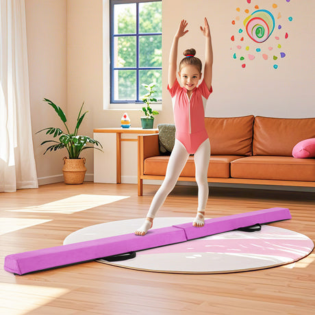 2.1M Folding Balance Beam with Carry Handle and Foam Padding
