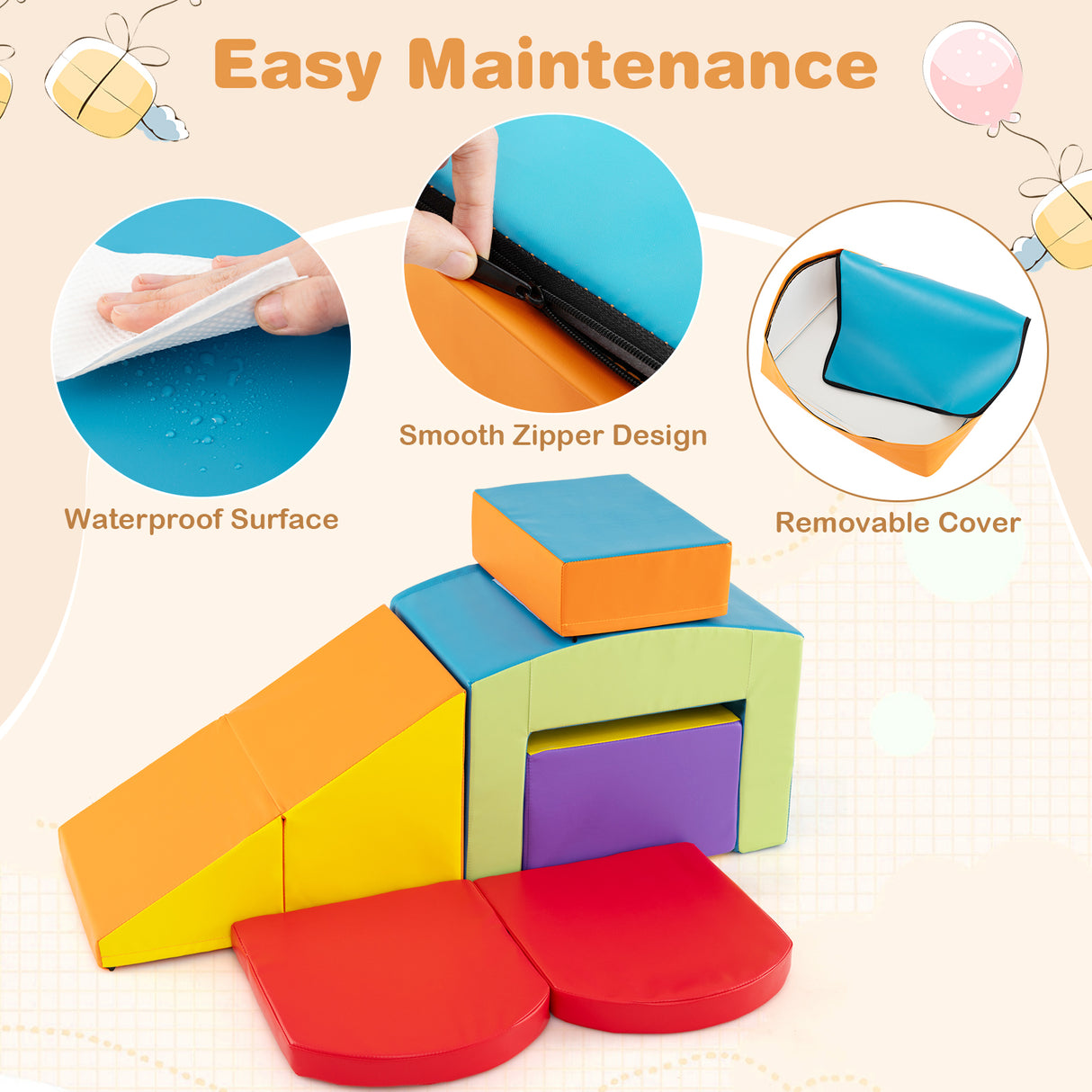 6 PCS Foam Climbing Blocks - Baby Joy