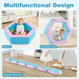 3-Piece Baby Foam Climbing Blocks, Indoor Climb and Crawl Activity Play Set with Ball Pit