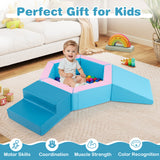 3-Piece Baby Foam Climbing Blocks, Indoor Climb and Crawl Activity Play Set with Ball Pit