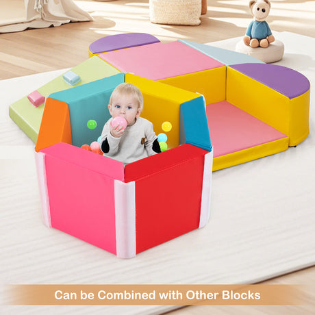 Colorful Hexagon Ball Pit for Kids, Creative Foam Climbing Blocks for Playroom, Kid’s Bedroom, Nursery
