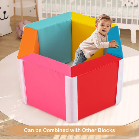 Colorful Hexagon Ball Pit for Kids, Creative Foam Climbing Blocks for Playroom, Kid’s Bedroom, Nursery