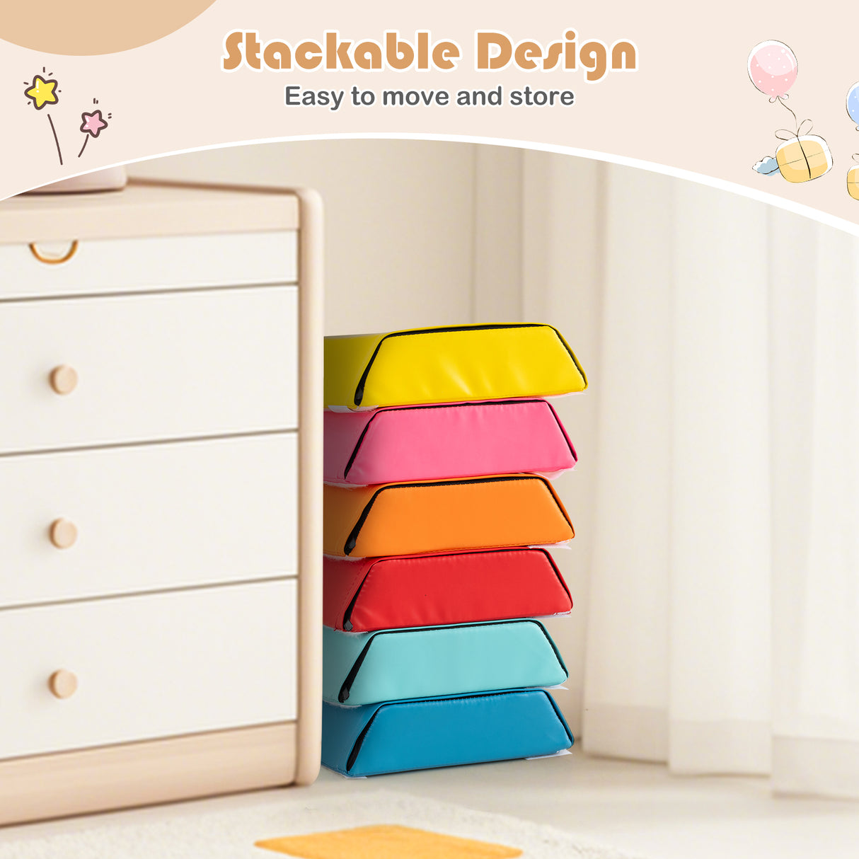 Colorful Hexagon Ball Pit for Kids, Creative Foam Climbing Blocks for Playroom, Kid’s Bedroom, Nursery