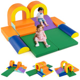10-Piece Foam Climbing Blocks, Soft PU Leather Play Gym