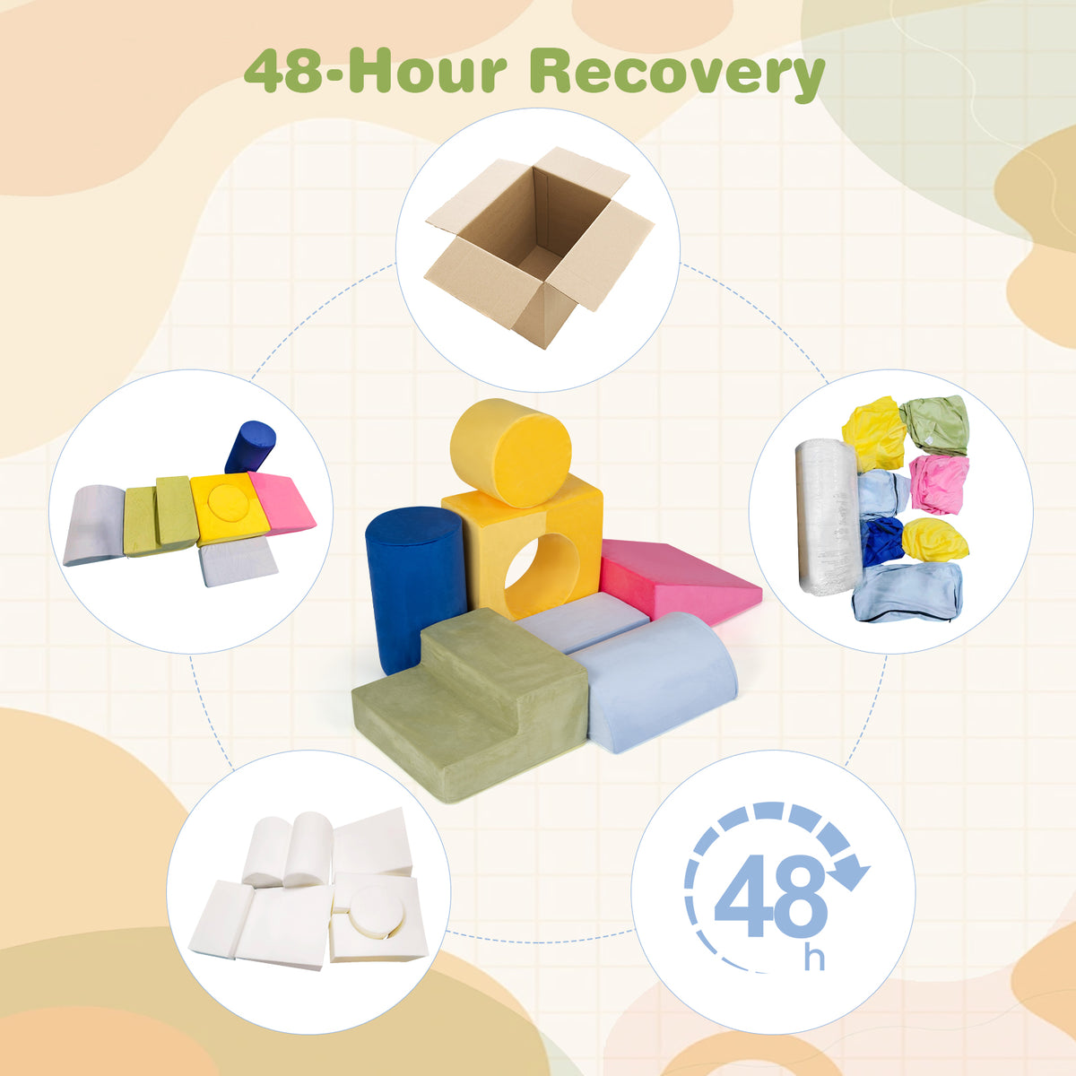 7-Piece Colorful Foam Climbing Blocks for Toddlers 1-3 Years Old