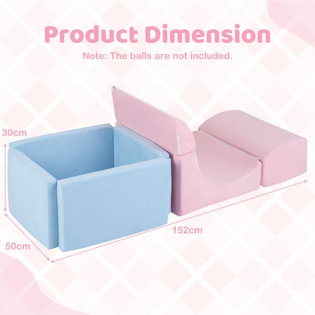 Foam Climbing Blocks for Toddlers Kids Soft Play Set with Ball Pit and Suede Covers