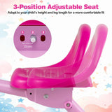 Foldable Toddler Tricycle with Lighting Wheels and Adjustable Seat for 2-5 Years Old