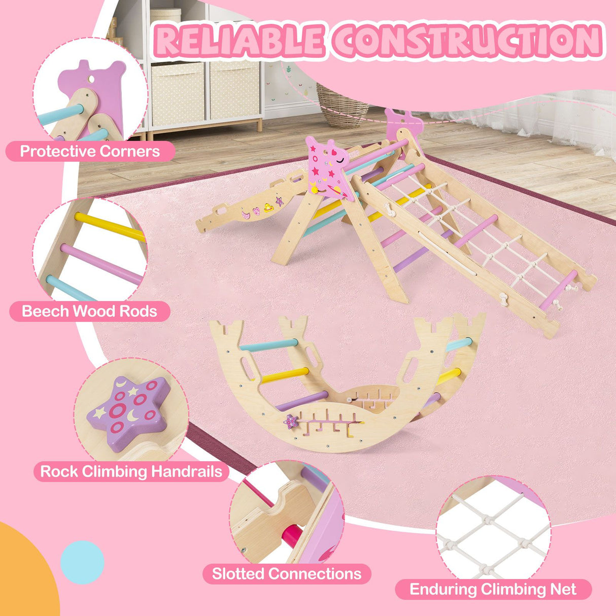 9-in-1 Foldable Baby Climbing Toys with Climbing Rope Ladder