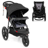 Foldable Jogger with Adjustable Canopy and Detachable Tray