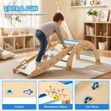 Foldable Jungle Gym with Arch and Ramp for Play Room