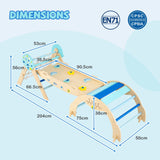 Foldable Jungle Gym with Arch and Ramp for Play Room