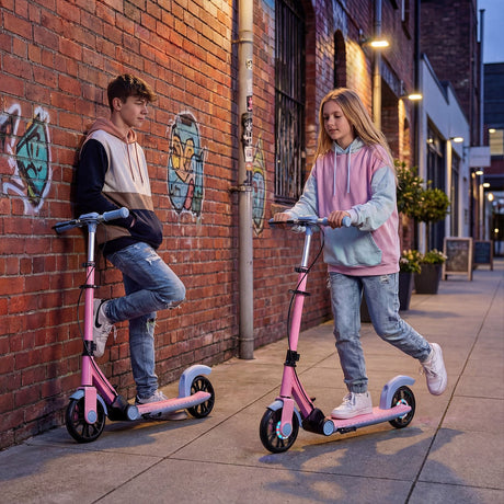 Foldable Scooter with 2 Light-up Wheels and 3-Height Adjustable Handle
