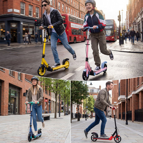 Foldable Scooter with 2 Light-up Wheels and 3-Height Adjustable Handle