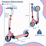 Foldable Scooter with 2 Light-up Wheels and 3-Height Adjustable Handle