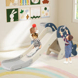 Foldable Toddler Slide with Basketball Hoop and Ring Toss