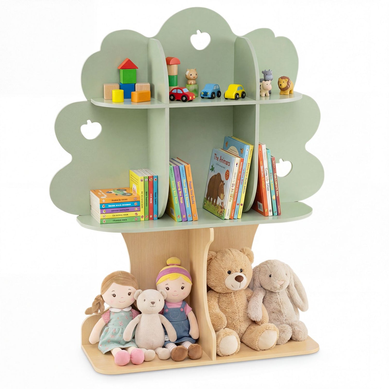 Freestanding Bookcase with Open Shelves for Reading Nook for kids