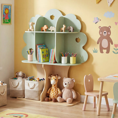 Freestanding Bookcase with Open Shelves for Reading Nook for kids