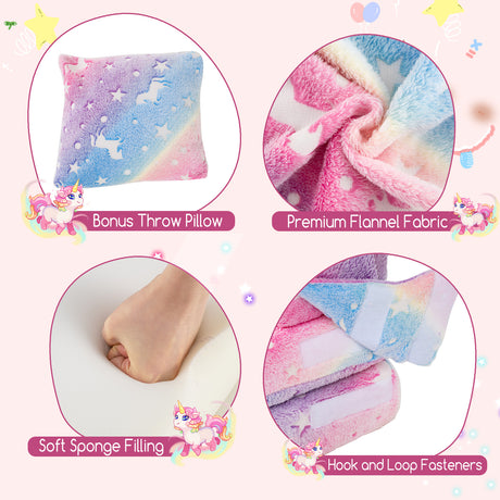 HONEY JOY Glow in The Dark Kids Folding Sofa Bed Floor Mattress