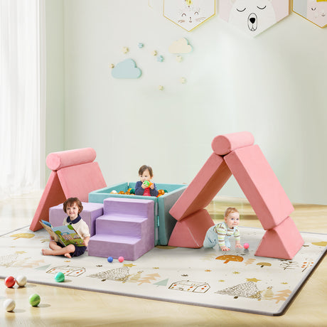 HONEY JOY 8 PCS Kids Play Couch