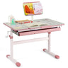HONEY JOY Height-Adjustable Kids Desk w/Tilt Desktop & Book Stand, Storage Drawer & Scale Ruler