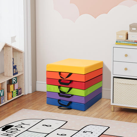 6 PCS Square Floor Cushions, Soft Sponge Floor Pillows for Classroom Home Nursery Kids Room Daycare