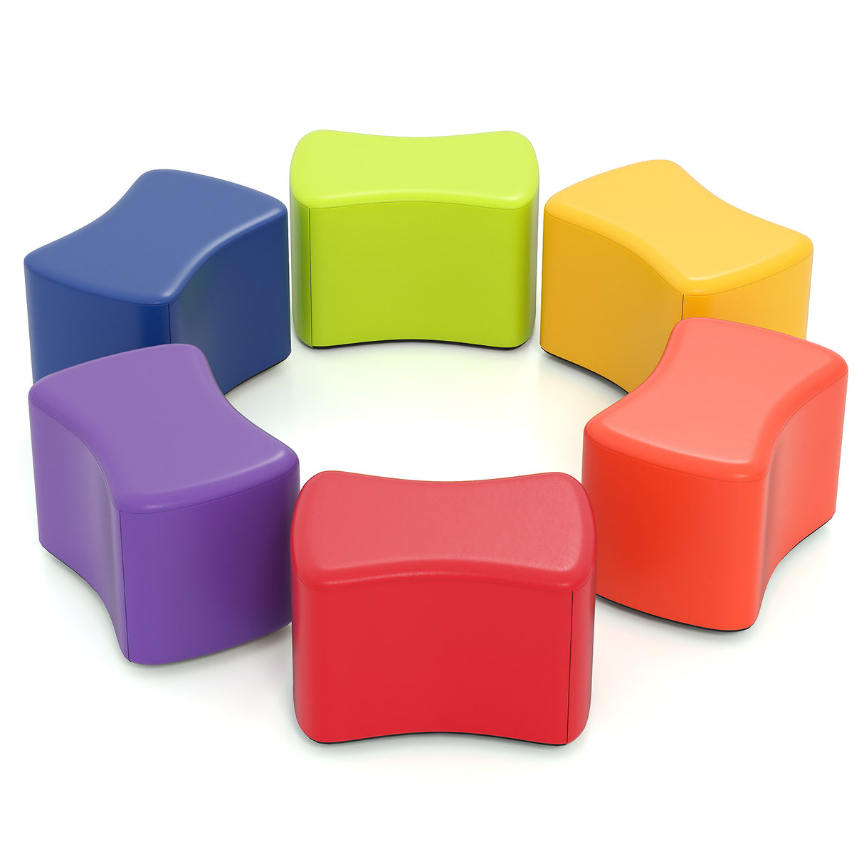 6 PCS Modular Stool Set,  Butterfly Stools for Kids Rooms, Classrooms, Daycares