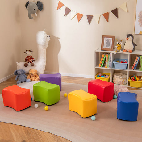 6 PCS Modular Stool Set,  Butterfly Stools for Kids Rooms, Classrooms, Daycares