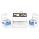 HONEY JOY 3 in 1 Kids Wooden Table & 2 Chair Set