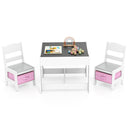 HONEY JOY 3 in 1 Kids Wooden Table & 2 Chair Set