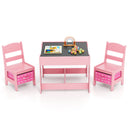 HONEY JOY 3 in 1 Kids Wooden Table & 2 Chair Set