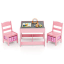 HONEY JOY 3 in 1 Kids Wooden Table & 2 Chair Set