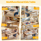 Kid's Table and Chairs Set with Detachable Double-Sided Tabletops