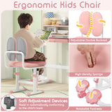 Height Adjustable Children School Study Desk with Tilt Desktop and Storage Drawer