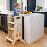 Multifunctional Kids Step Stool with 3 Adjustable Heights and Removable Chalkboard