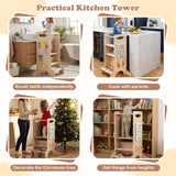 Multifunctional Kids Step Stool with 3 Adjustable Heights and Removable Chalkboard