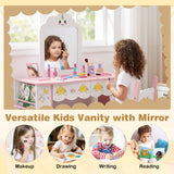 Princess Girls Makeup Table with Mirror and Chair