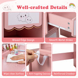 Kids Vanity Set with 360° Rotating Mirror & Chair for Girls